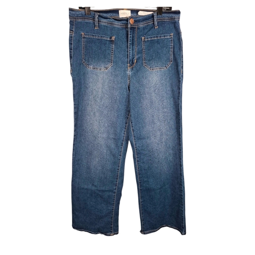 Angels Forever Young Everflex Patch Pocket Wide Leg Jeans Women's Size 14/32